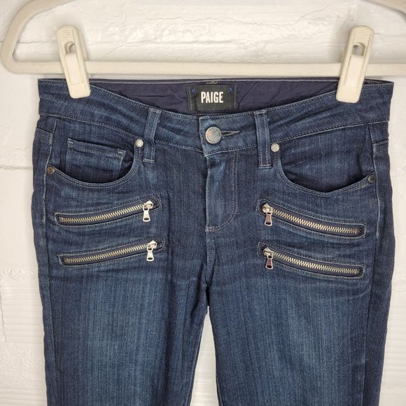 Paige Women's Size 25 Jeans Edgemont Zippers - Picture 3 of 6
